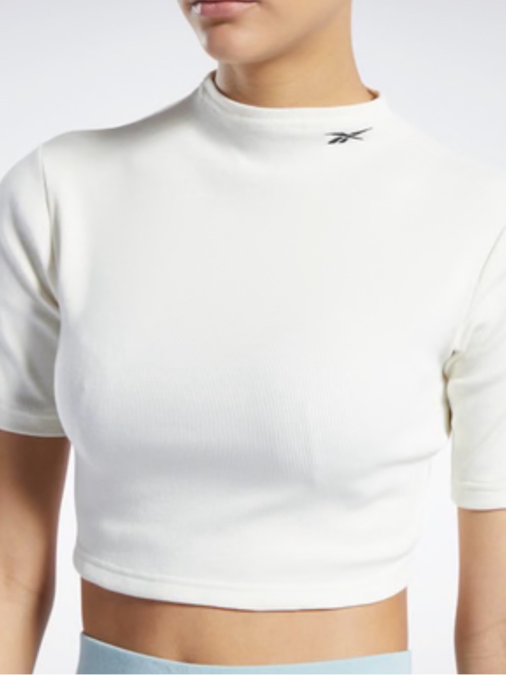 NWT Reebok Women's White Mock Neck Crop Top